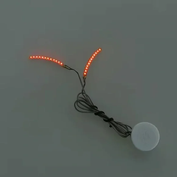 Red LED Light Up Eyelashes Eyeliner Body Jewelry Makeup Stick On 7 Light Modes - Picture 8 of 11